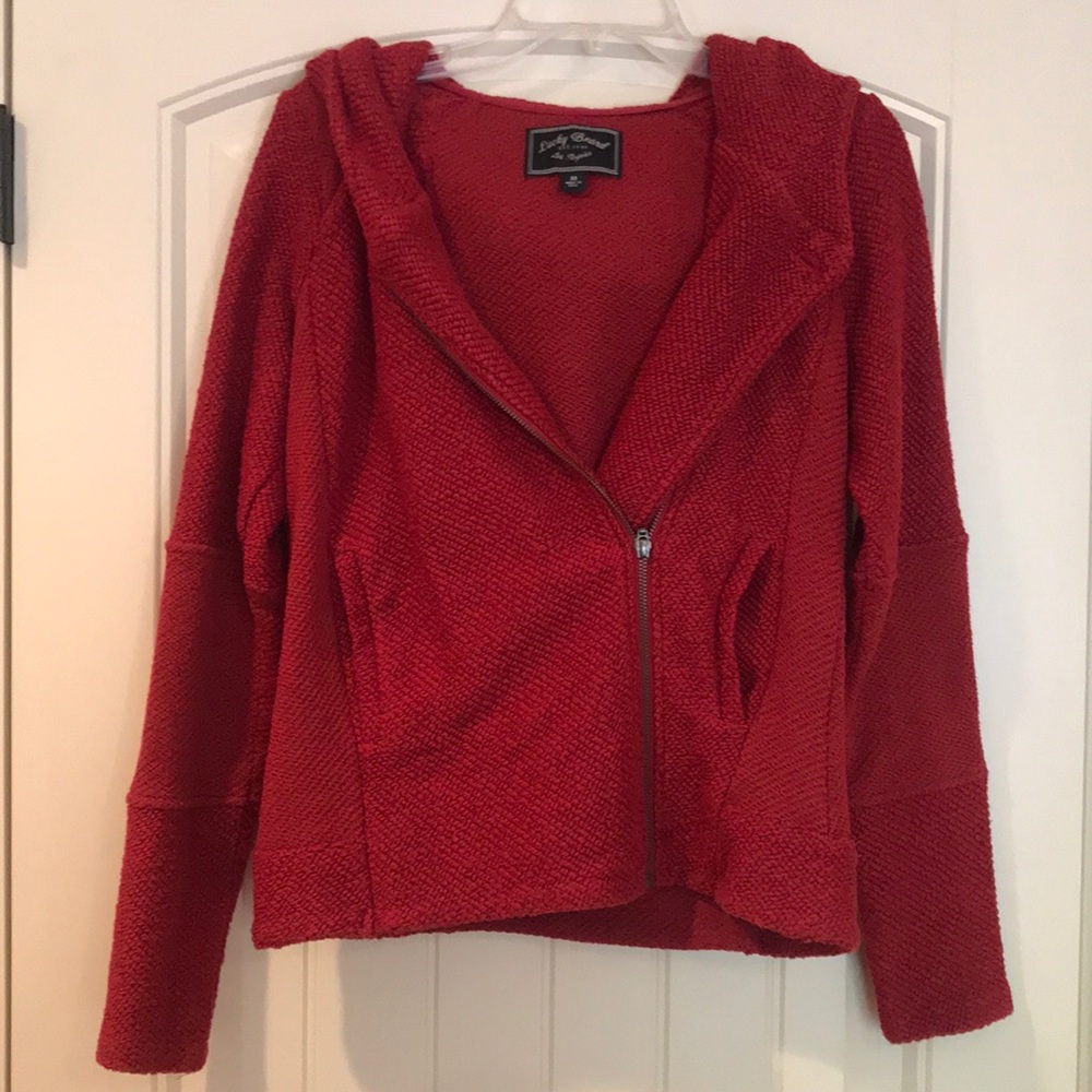 Zip lucky brand maroon/red sweater
